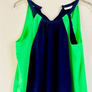 New York & Company Blue and Green Blouse